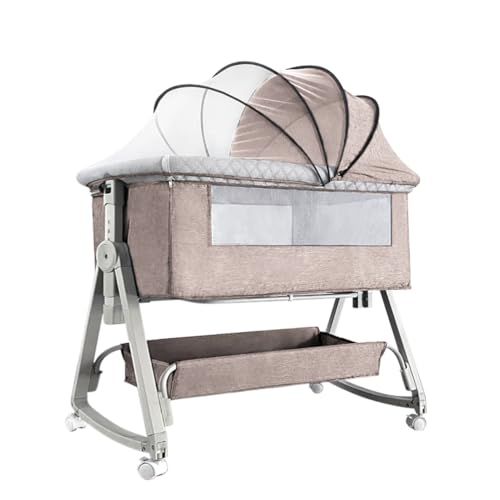 ベビーベッド 添い寝 新生児ベッド 乳児用ベッド 高さ6段調節 蚊帳 通気性 揺りかご 収納バスケット キャスタ付き 持ち運び便利 組み立て簡単 幼児 新生児用 出産祝い プレゼント m