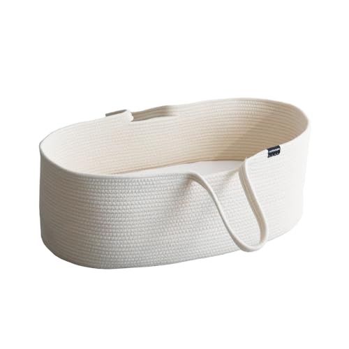 クーファン ロープ編み 敷きマット付き クーハン ベビーキャリー かご ベビー バスケット 赤ちゃん 退院 シンプル11アイボリー m