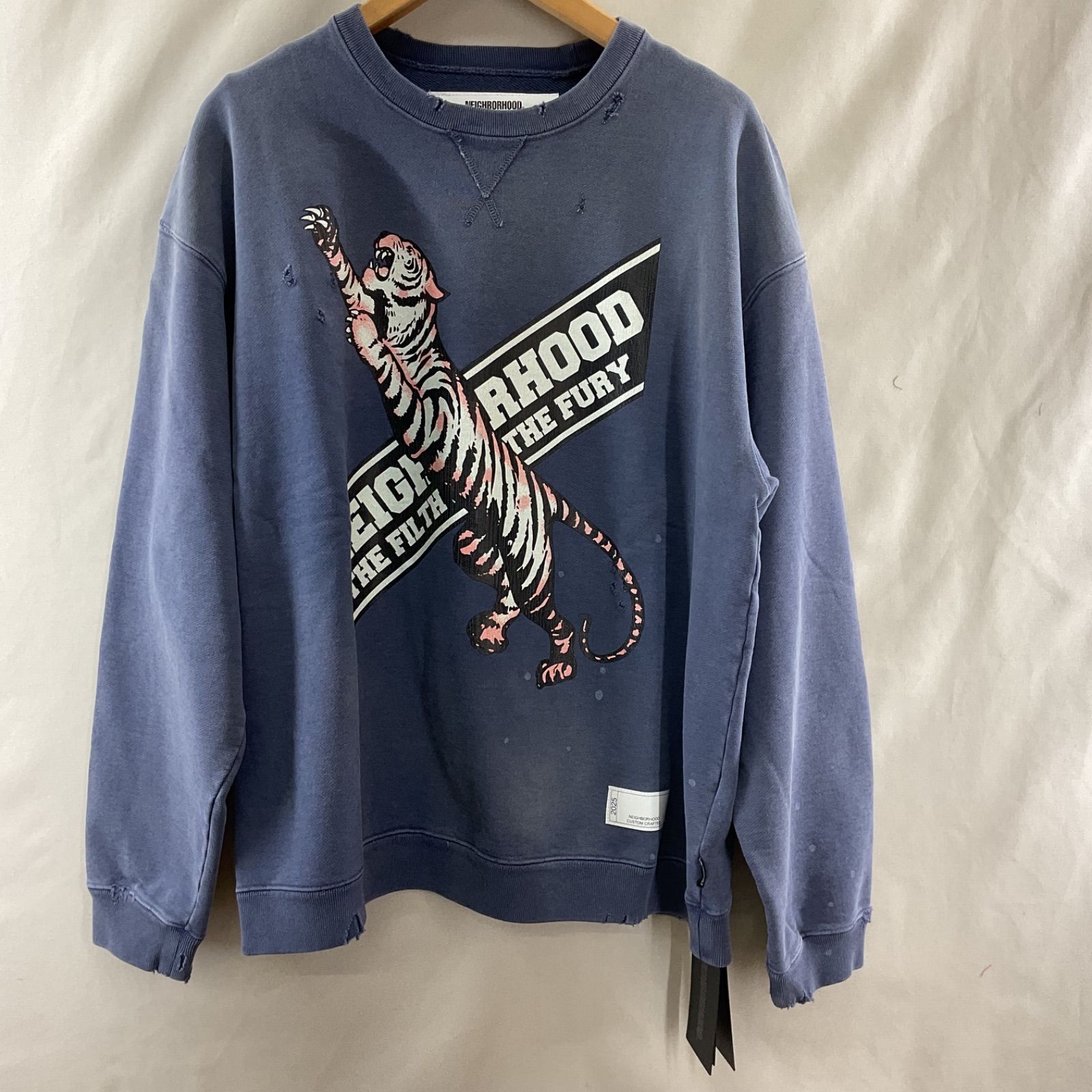 スウェット SAVAGE SWEAT SHIRT LS 252 OKNHーCSM 01 25 AW ネイビー サイズL K 0243-005 214