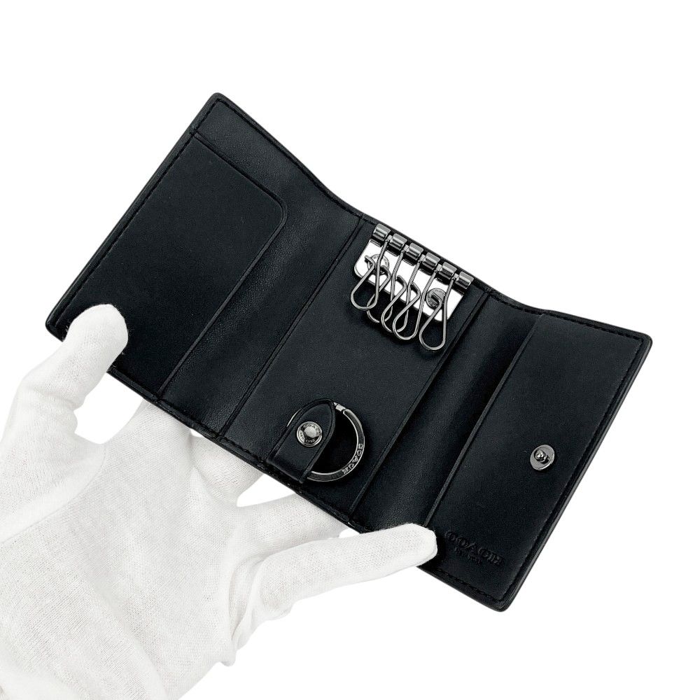 コーチ □未使用□ 5連 キーケース 鍵入れ シグネチャー PVC レザー