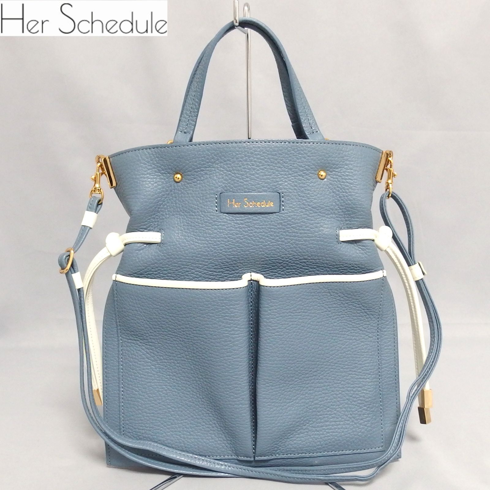 極美品☆Her Schedule float 2Way ショルダー ハンドバッグ ポケット