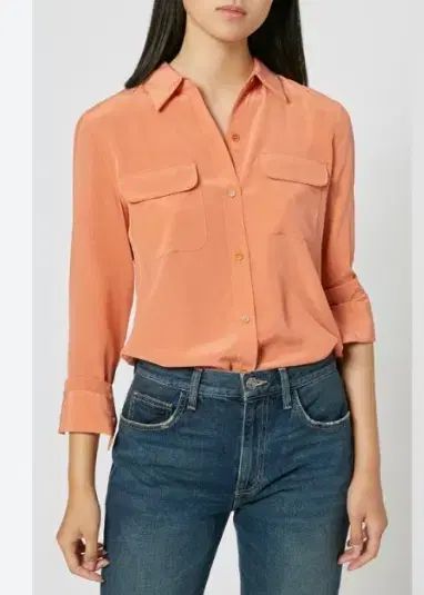 EQUIPMENT サーモンCOLOR シルク ブラウス xs サイズ