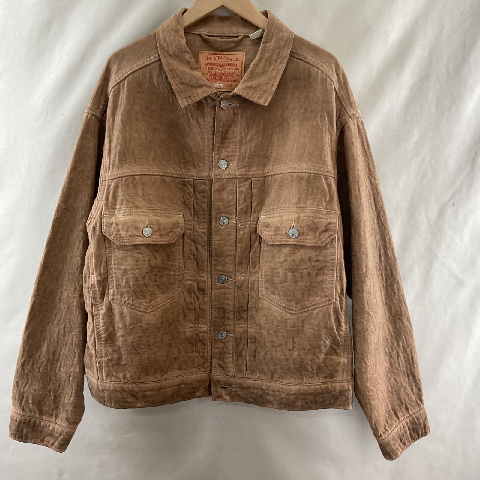 Stussy × Levi s ステューシー リーバイス DYED TRUCKER JACKET ダイド ジャカード トラッカー ジャケット デニム Brown ブラウン 23 AW K 0241-005 214