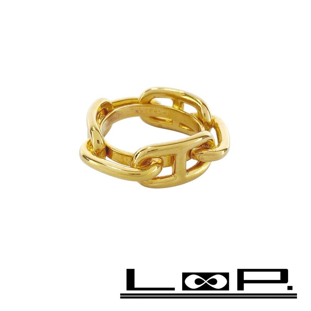 エルメス シェーヌダンクル スカーフリング アクセサリー GP ゴールド 箱 27738 3