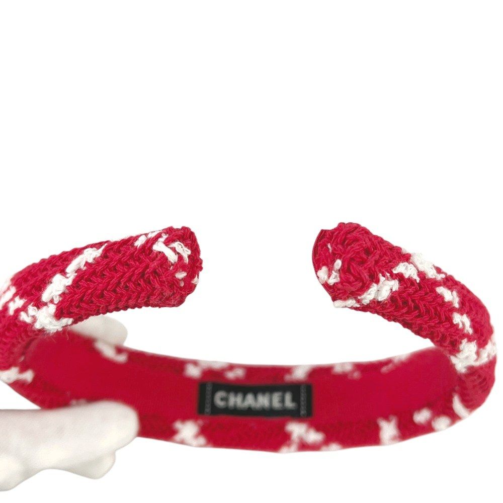 新品 CHANEL シャネル ツイードカチューシャ ヘアバンド シャネル □未使用□ ココマーク カチューシャ ヘアアクセサリー ヘア