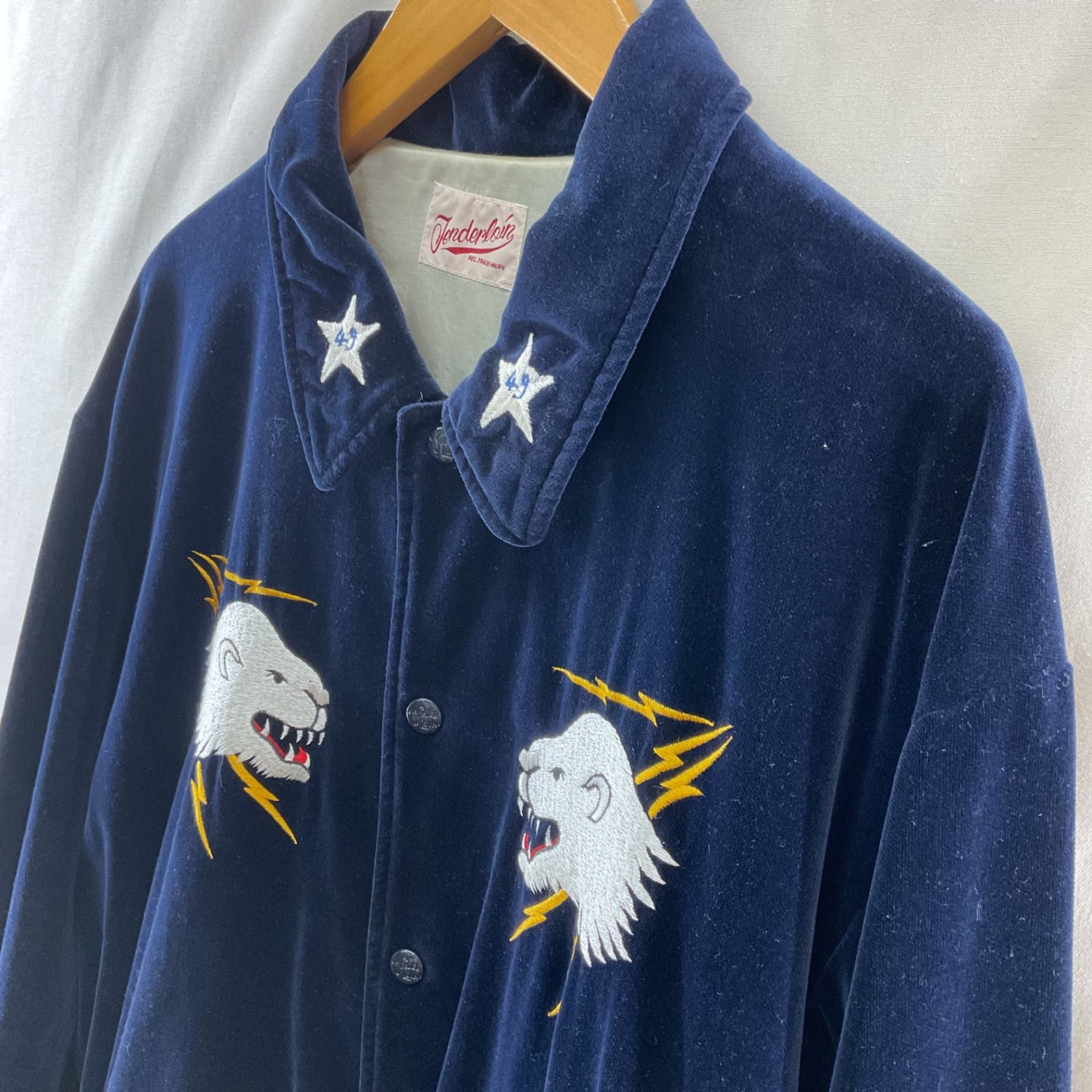 テンダーロイン tenderloin スーベニアジャケット Navy Mサイズ TENDERLOIN テンダーロイン ベロア スーベニア ジャケット ネイビー