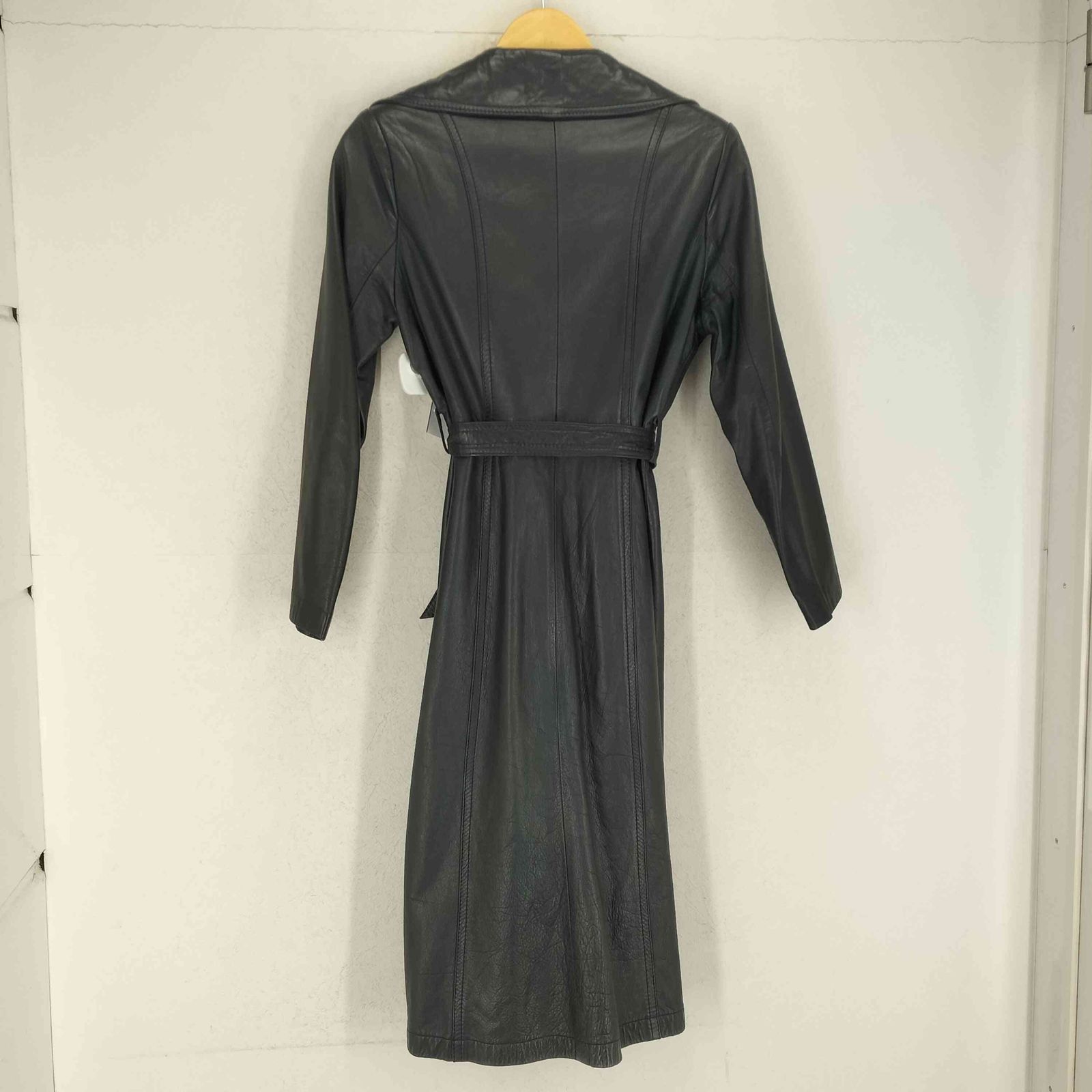 ユーズドフルギ USED古着 real leather リアルレザーロングコート