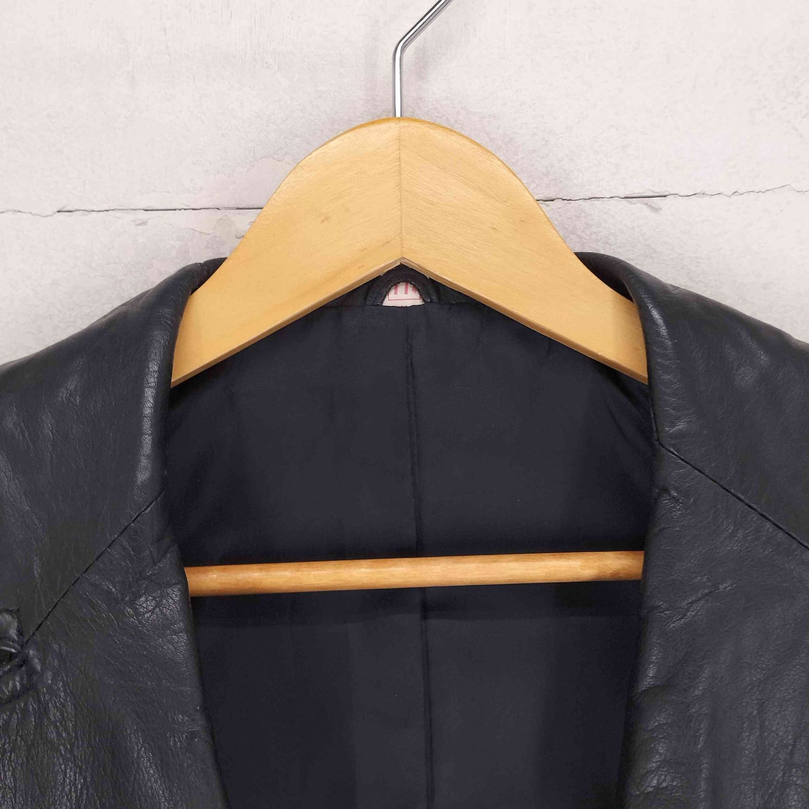 ユーズドフルギ USED古着 real leather リアルレザーロングコート