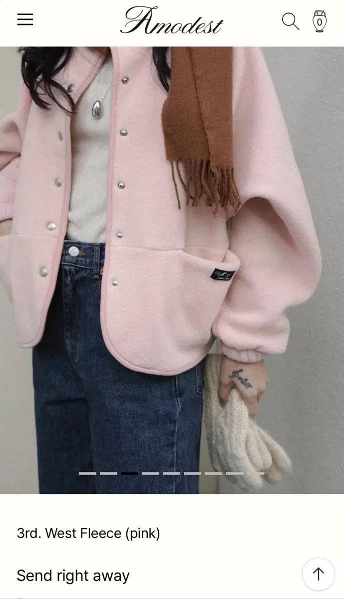 モデストムード ウエスト フリース ピンク