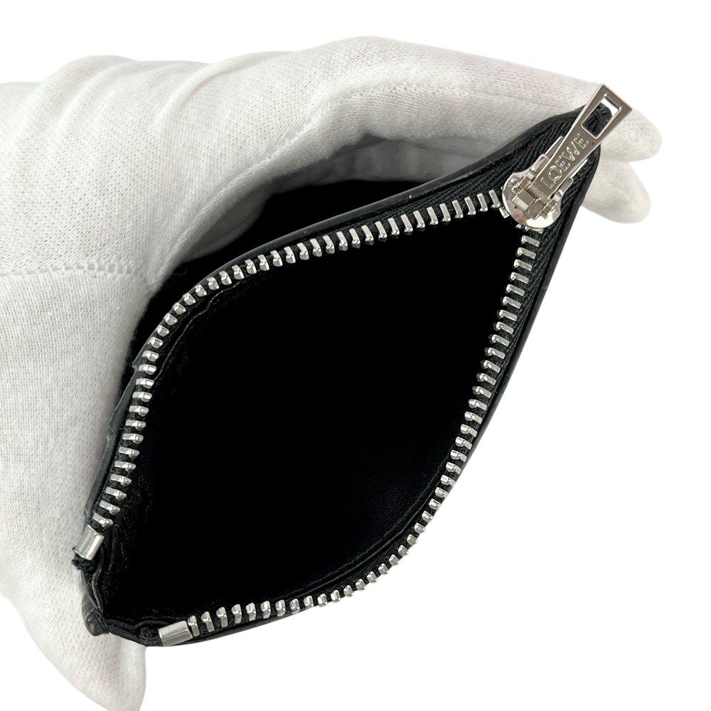 ロエベ □美品□ 三つ折り財布 コンパクト ウォレット レザー ブラック