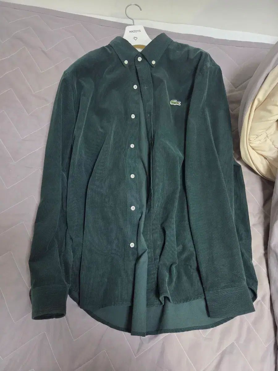 24 fw ラコステ コーデュロイ シャツ グリーン 105