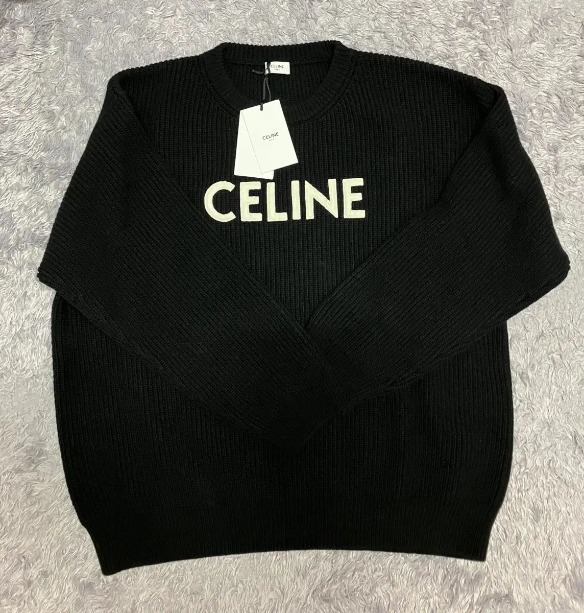 Celine セリーヌ オーバーサイズ ロゴ セーター ブラック XL - メルカリ