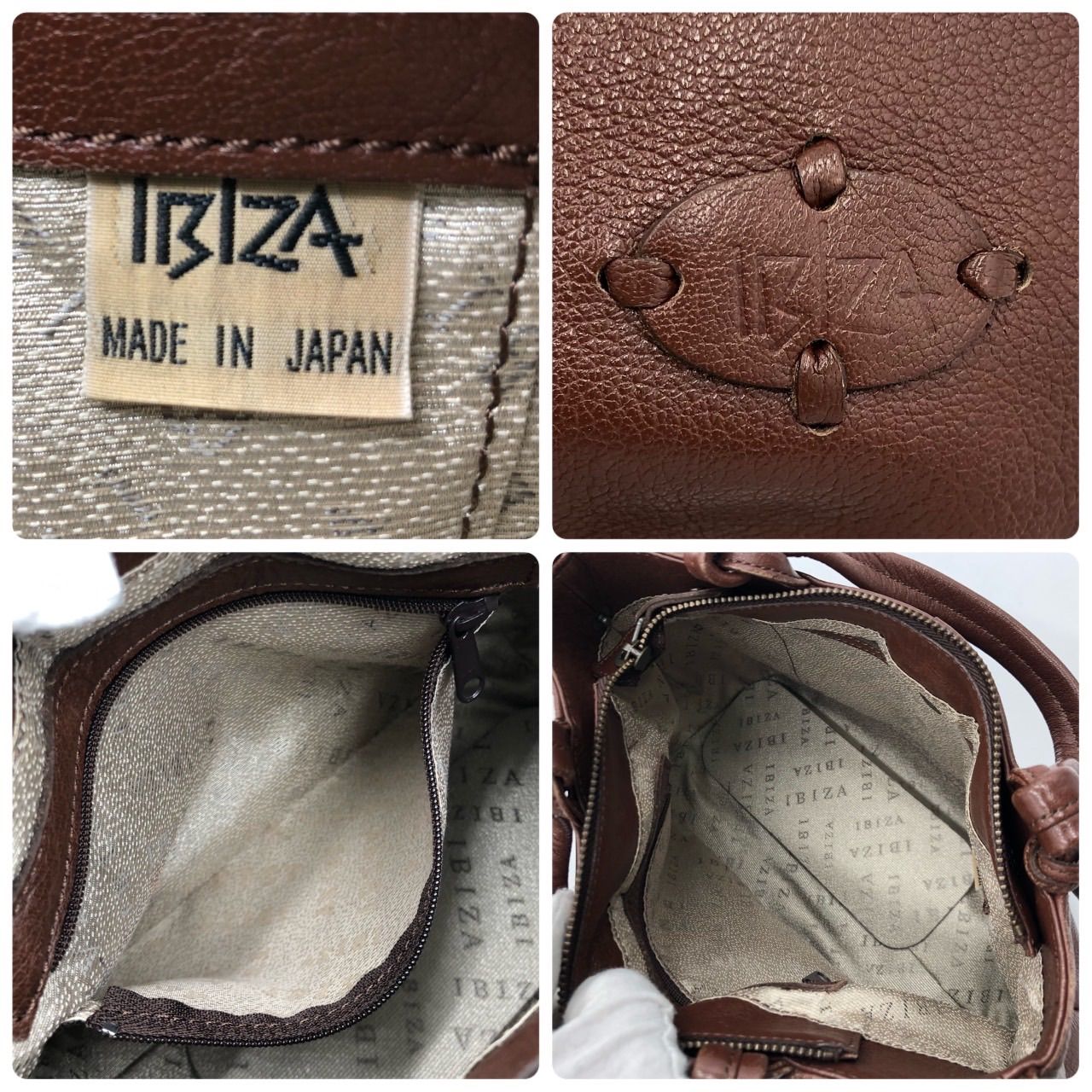 美品】イビザ IBIZA 2way ショルダーバッグ ハンドバッグ レザー 