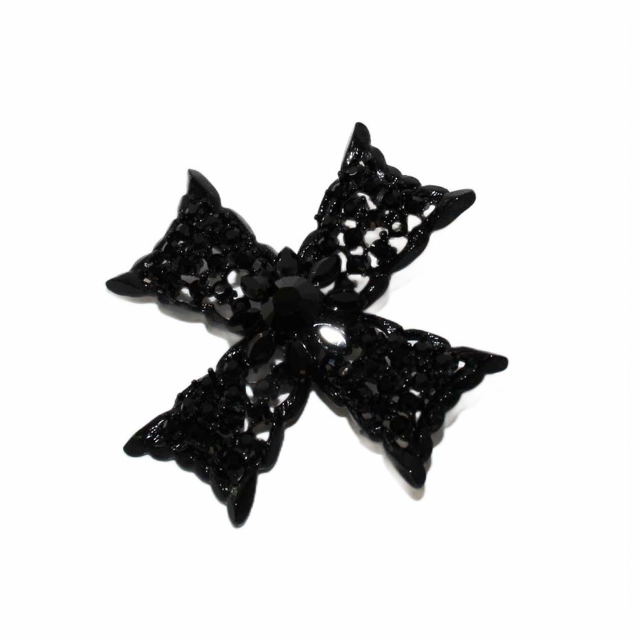 フォクシー FOXEY ピンブローチ クロス ビジュー ブラック /KH - メルカリ