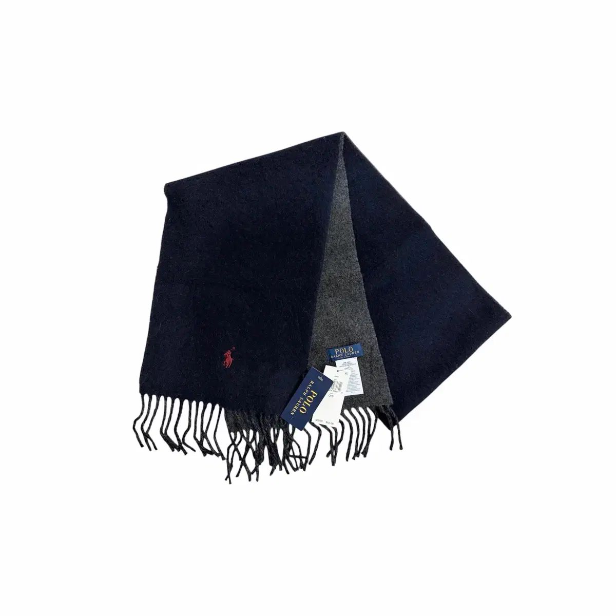 ポロ ラルフローレン リバーシブル ネイビー グレー マフラー スカーフ