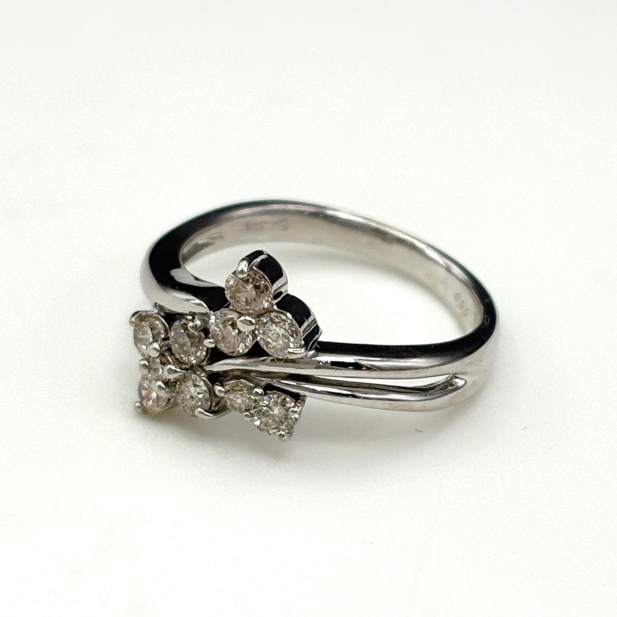 メレダイヤ デザインリング WG ホワイトゴールド 指輪 リング 9号 K 18 ダイヤモンド レディース