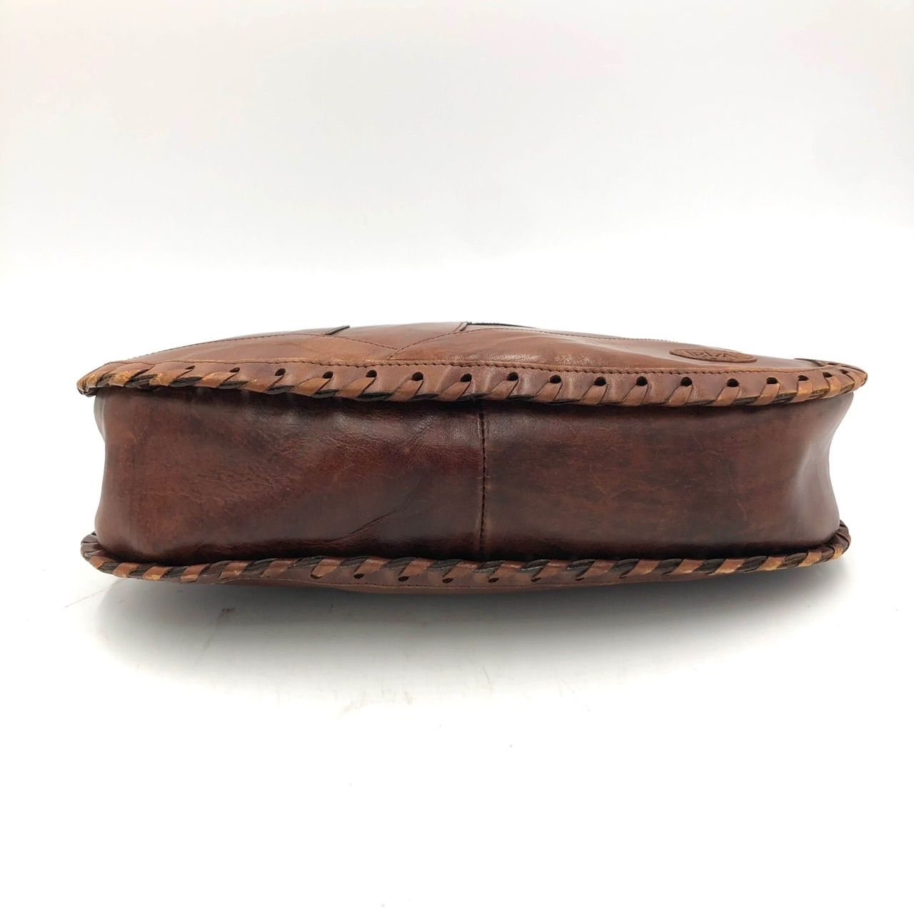 イビザ IBIZA ハンドバッグ レザー パッチワーク ブラウン 茶色 トート