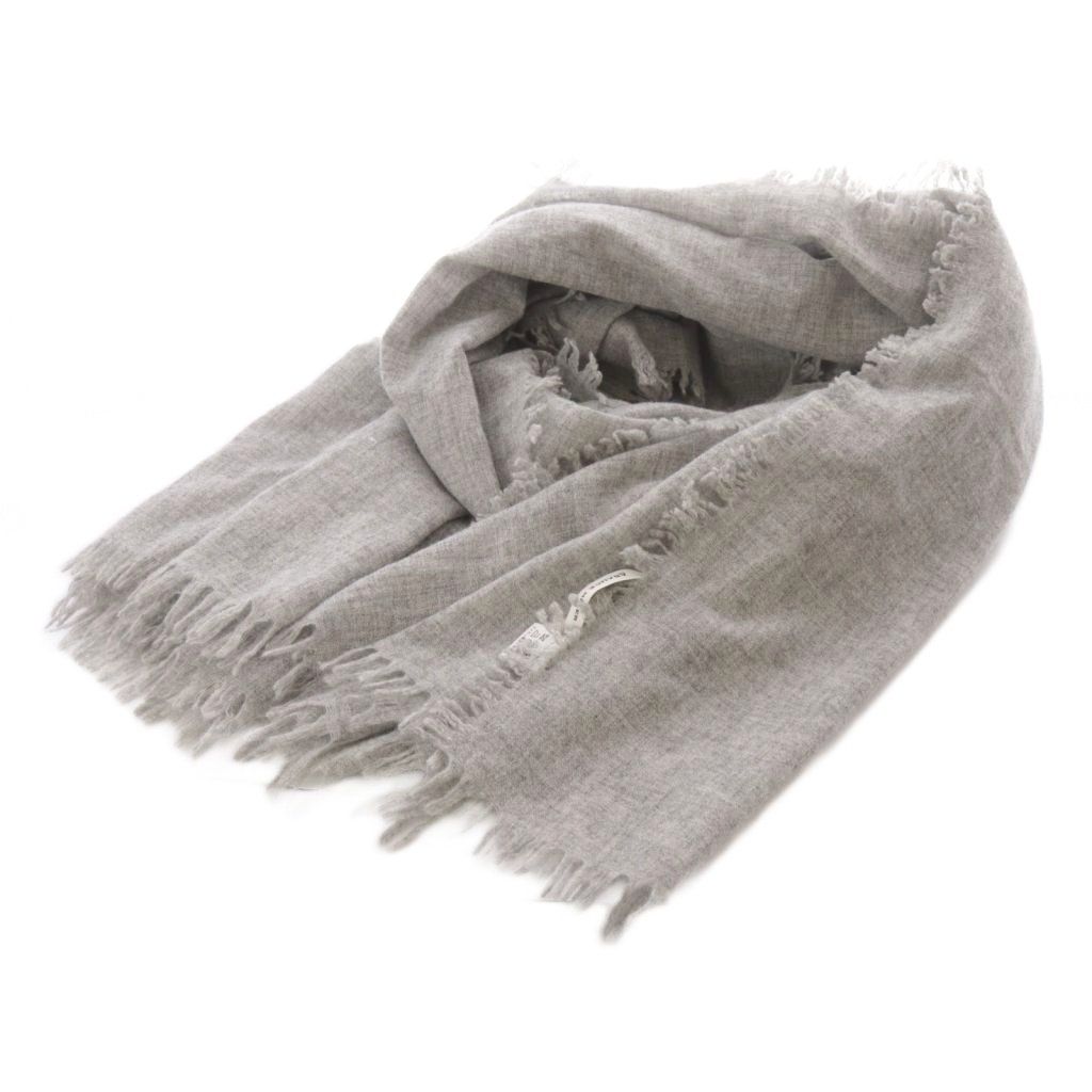 ASAUCE MÊLER アソースメレ　カシミヤ100% グレー 大判ストール ASAUCE MÊLER アソースメレ カシミヤ100% グレー 大判ストール ASAUCE