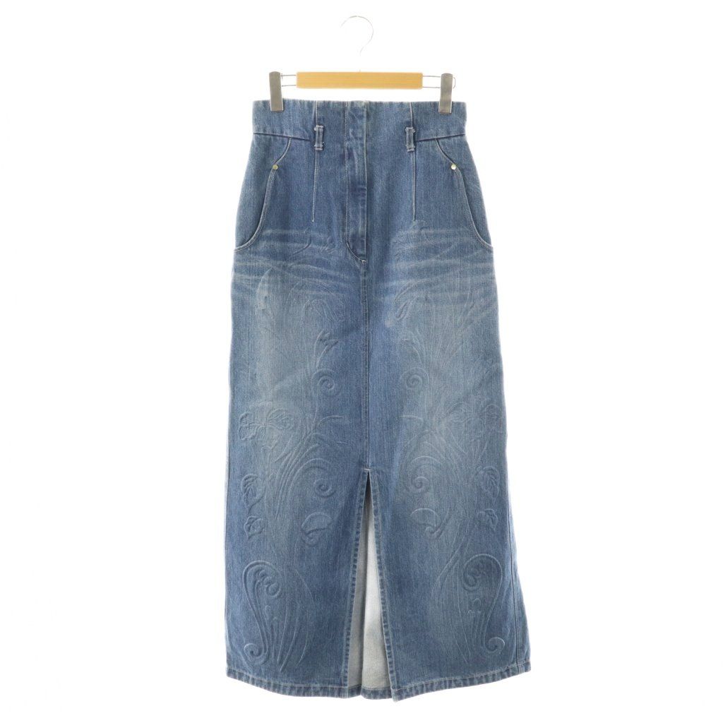 マメクロゴウチ Mame Kurogouchi MM24SS-SK028 Floral Embossed Denim