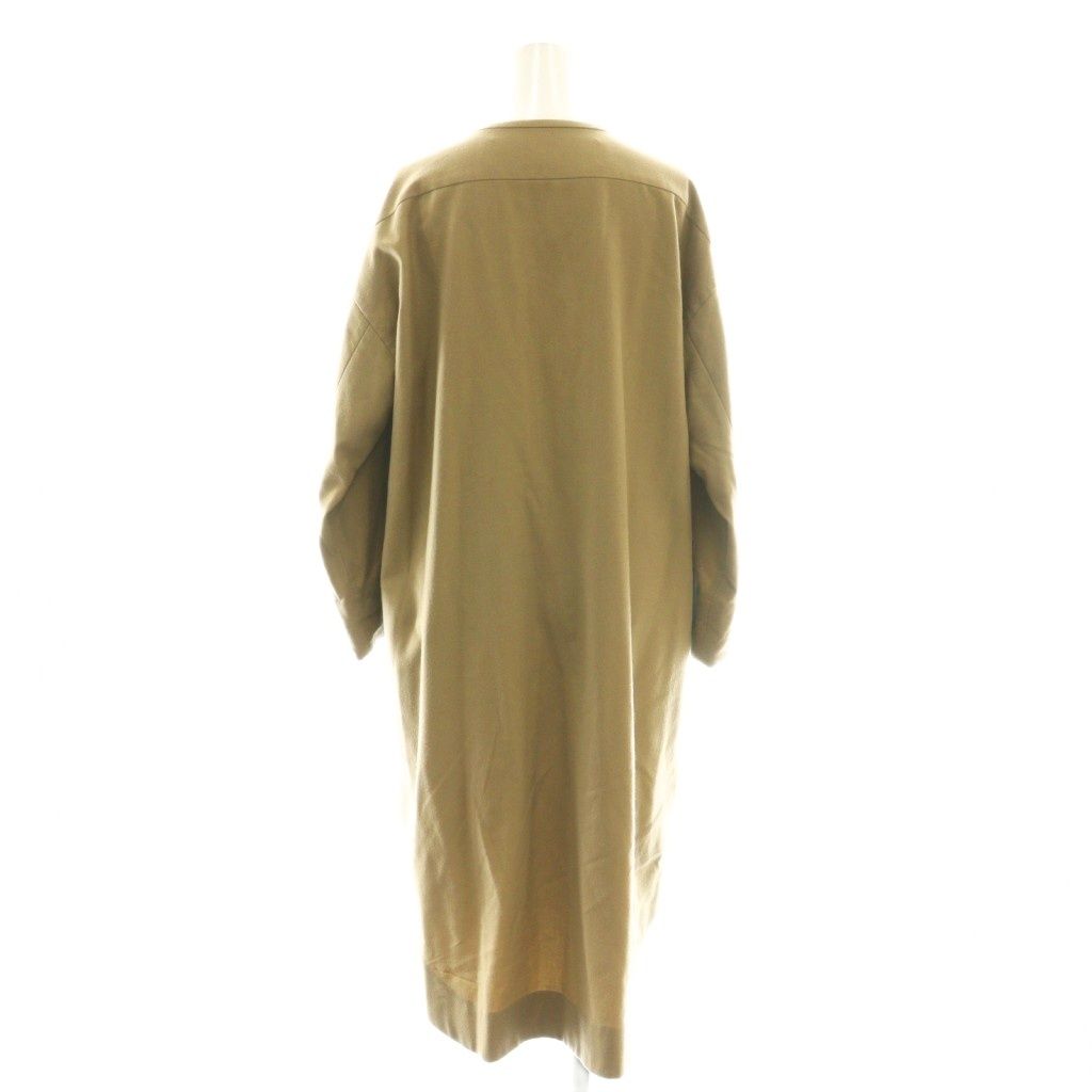 ドゥロワー Drawer カシミヤシャツワンピース ロング 36 ベージュ |DF OS