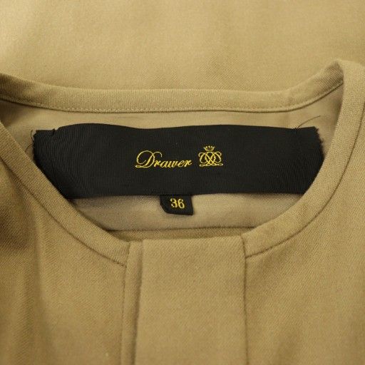  ドゥロワー Drawer カシミヤシャツワンピース ロング 36 ベージュ |DF OS 長袖 七分袖 その他