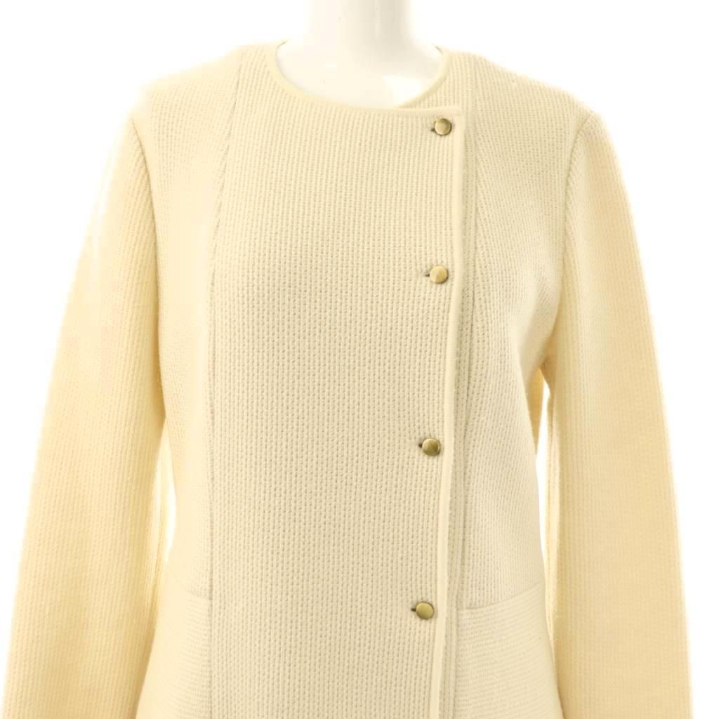 エポカ EPOCA ニットコート ノーカラー アウター ウール 40 ライト