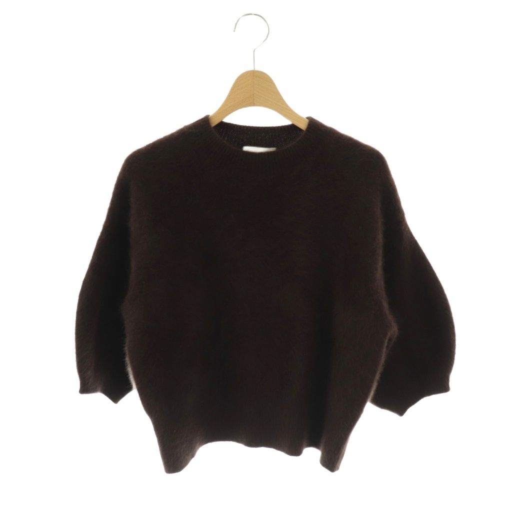 ユナイテッドアローズ UNITED ARROWS 25 AW フォックスカシミヤ混 ニット セーター 半袖 ブラウン DF OS