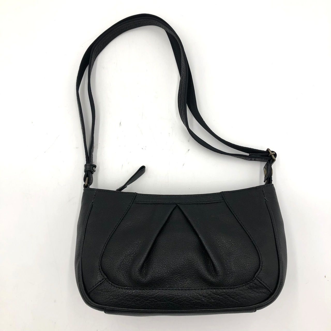 美品】IBIZA イビザ レザー ショルダーバッグ ブラック 黒 本革 シボ革 