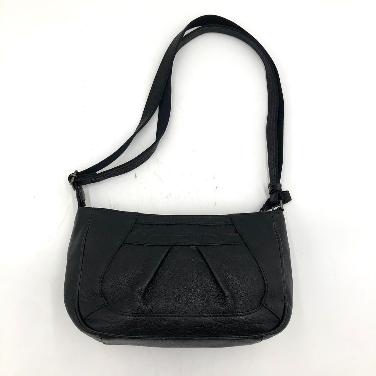 美品】IBIZA イビザ レザー ショルダーバッグ ブラック 黒 本革 シボ革 