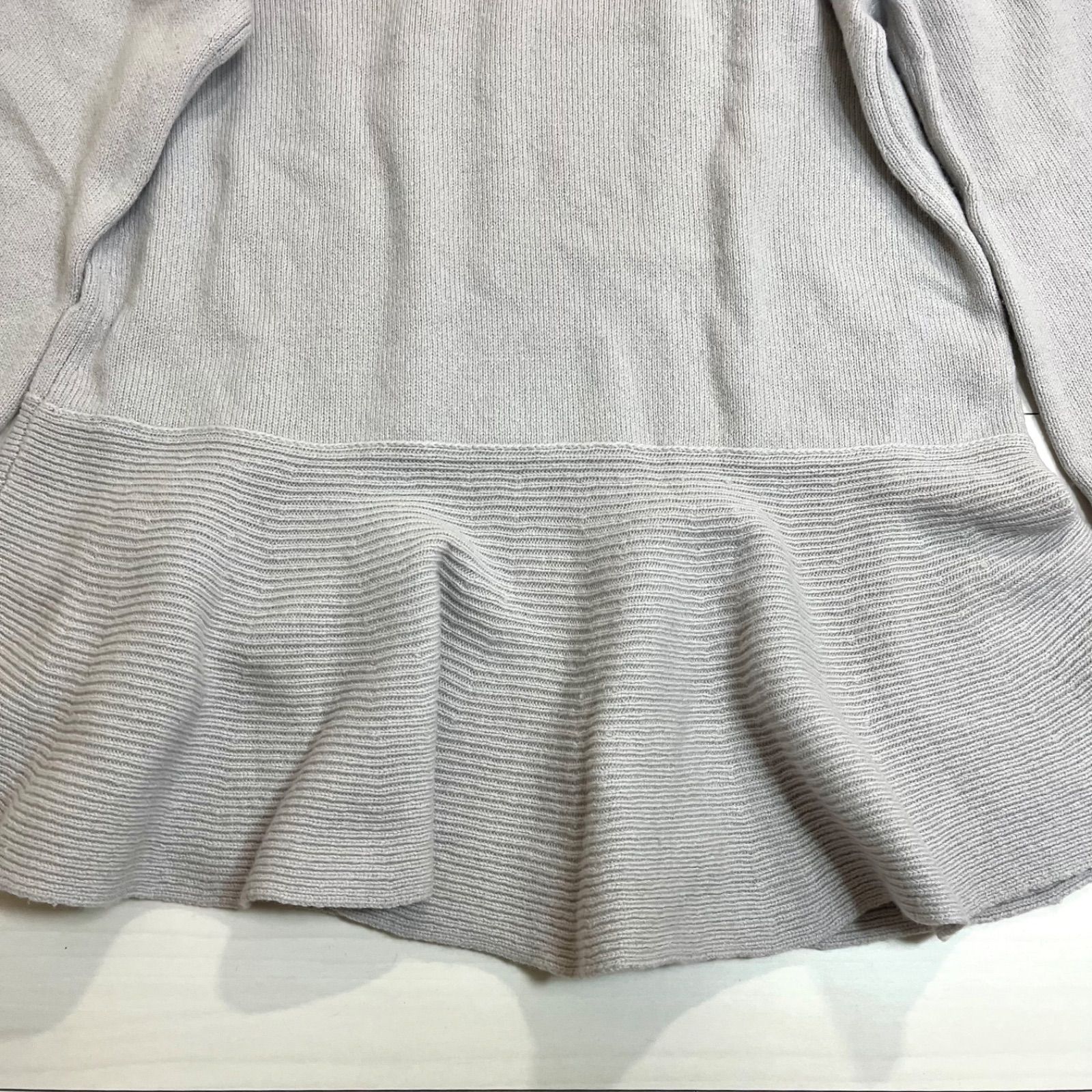 美品 FOXEY フォクシー ニットトップ ペプラムフレア ウール カシミヤ