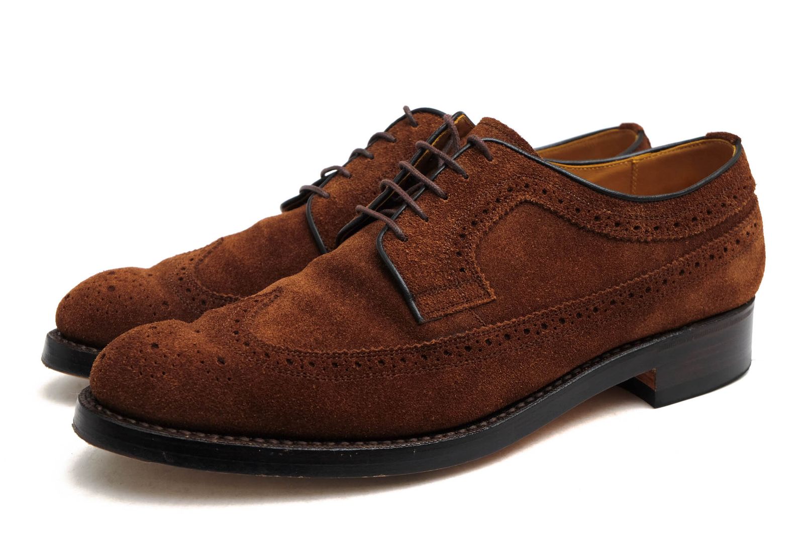 宮城興業／miyagikogyo シューズ ビジネスシューズ 靴 ビジネス メンズ 男性 男性用 スエード スウェード レザー 革 本革 ダークブラウン 茶 ブラウン  ES-11 悦 フルブローグ ロングウイングチップ グッドイヤーウェルト製法 レザーソール