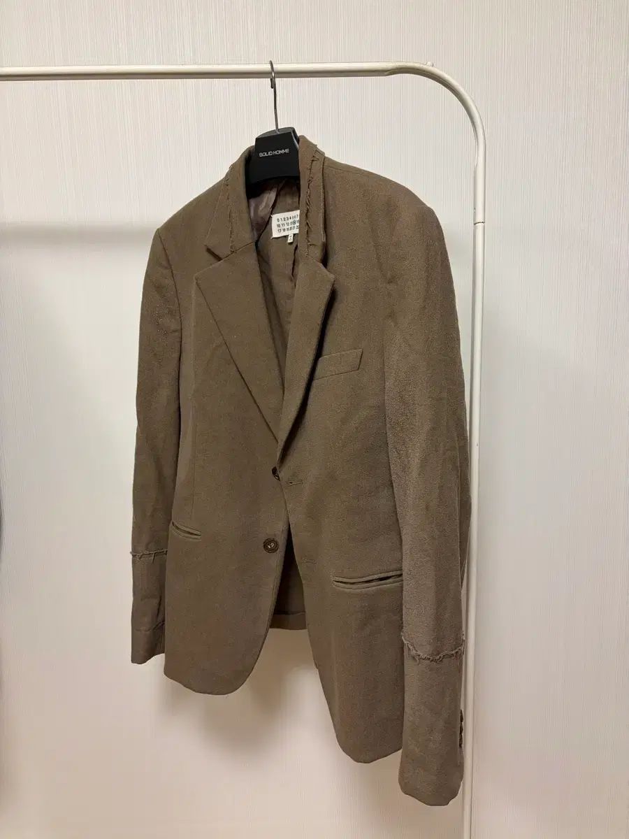 メゾンマルジェラ フリンジ ジャケット カーキ ブラウン