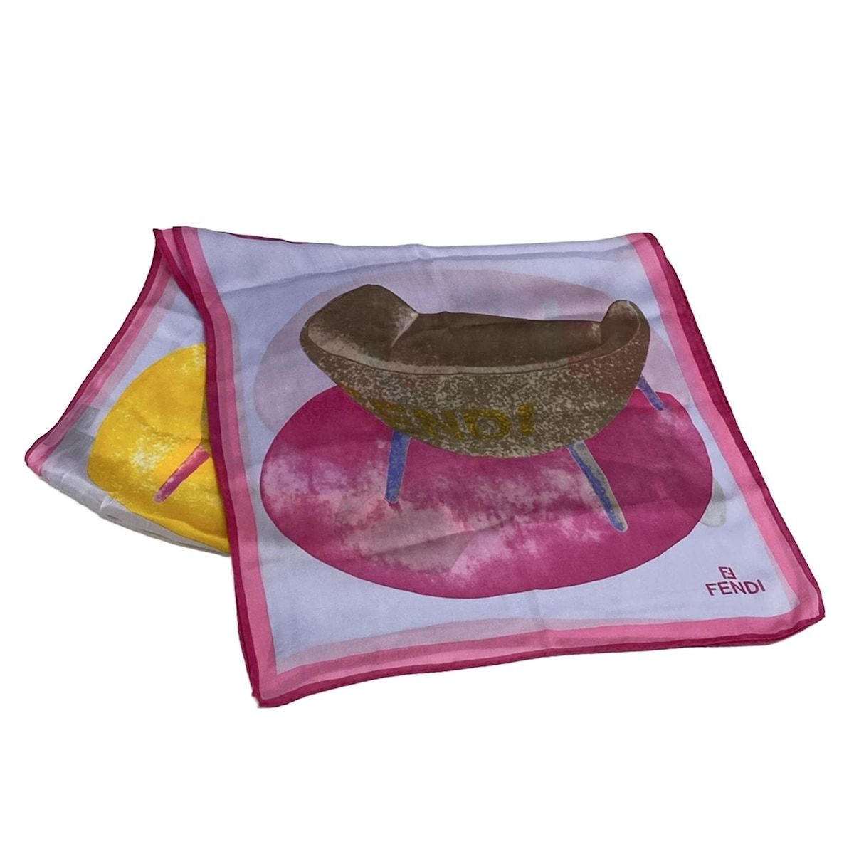 FENDI(フェンディ) スカーフ - パープル×ピンク×イエロー シルク