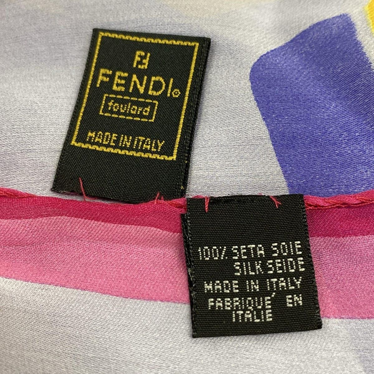 FENDI(フェンディ) スカーフ - パープル×ピンク×イエロー シルク