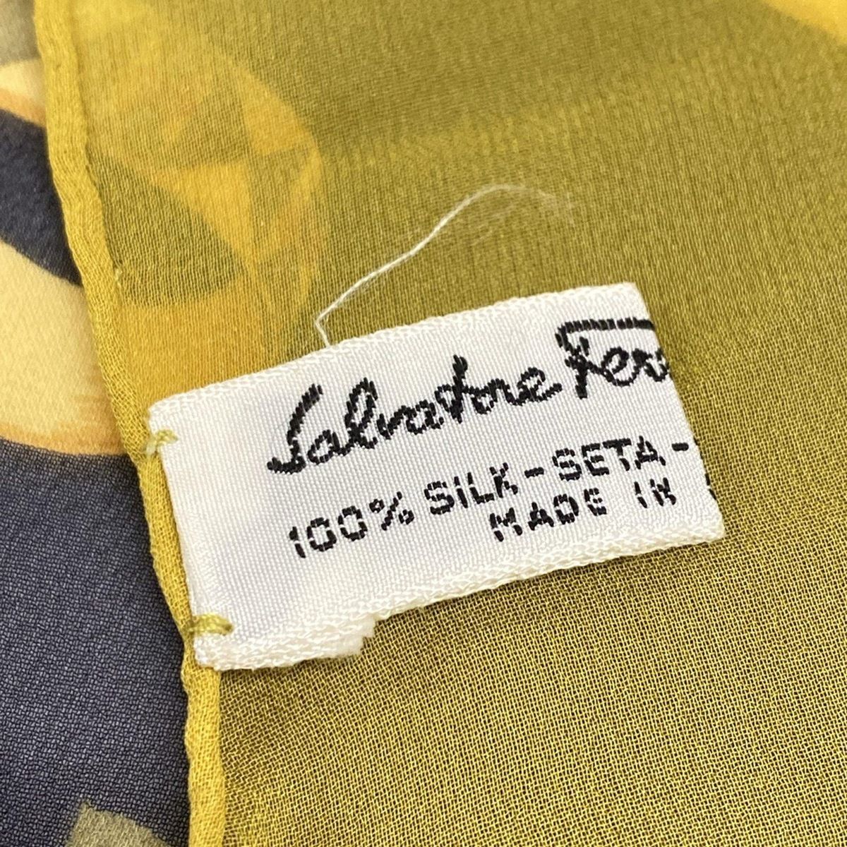 FERRAGAMO|SalvatoreFerragamo サルバトーレフェラガモ スカーフ - アイボリー×ダークイエロー×マルチ 花柄