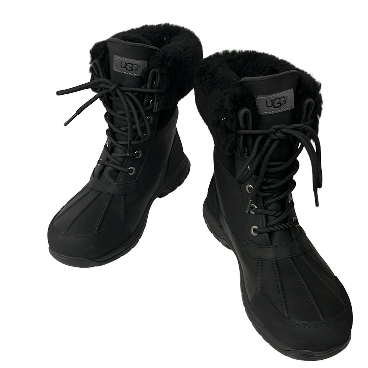 UGG アグ ショートブーツ 27 メンズ ブッテ 5521 黒 レザー ムートン