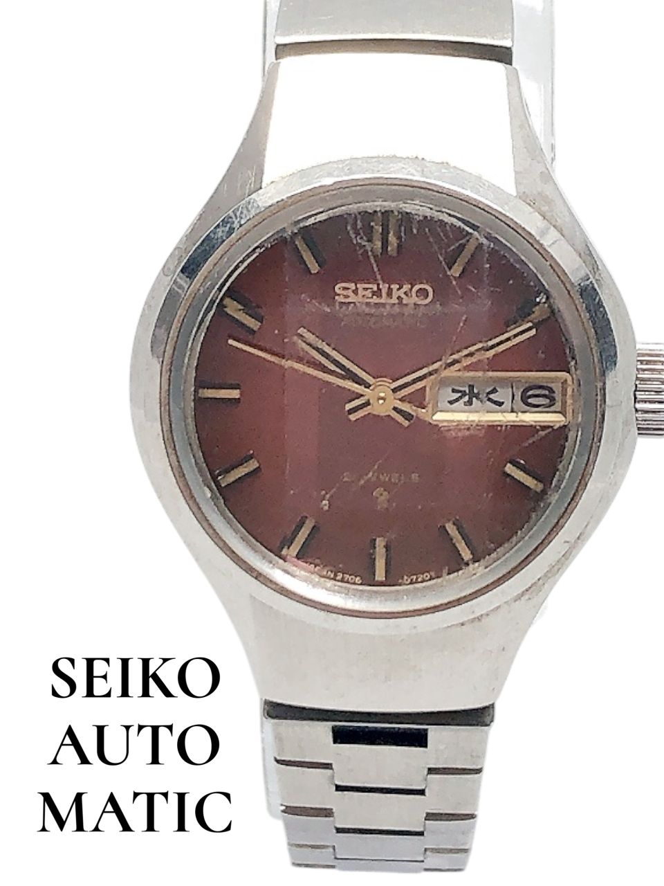 SEIKO セイコー AT 自動巻き 2706-0160 21石 デイデイト レディース腕時計 スクリューバック 稼働品
