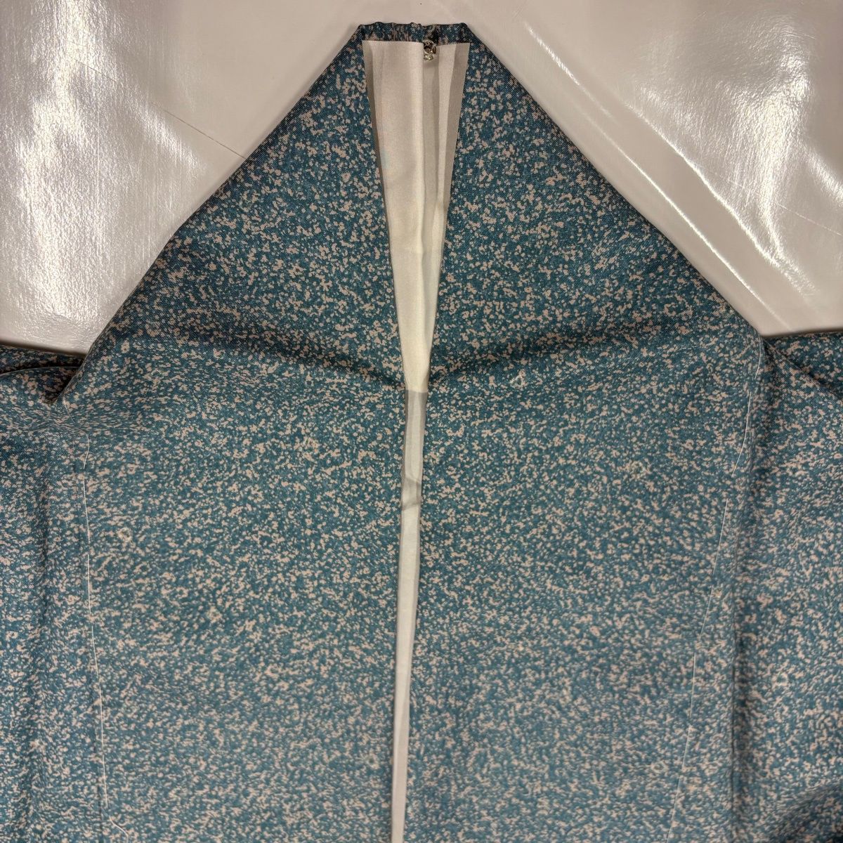  付下げ 身丈153.5 cm 裄丈62 S 袷 紬地 流水 絞り 青灰色 正絹 秀品 訪問着 付け下げ 着物