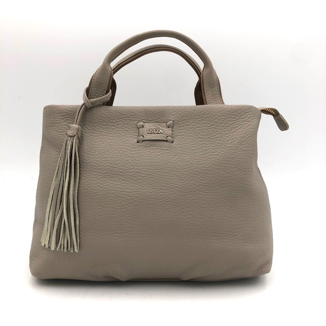 IBIZA　イビザ　本革ハンドバッグ　ホワイト系 IBIZA イビザ 本革ハンドバッグ ホワイト系 最 安値