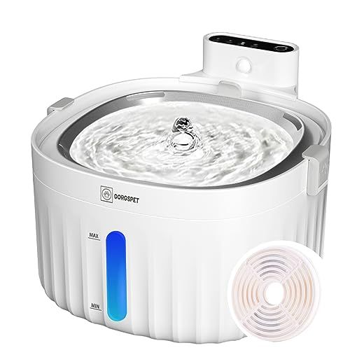 品 コードレス 猫水飲み器 ペット自動給水器 猫用 ペット給水器 給水器2 WAY給電 電池式も安全 静音給水 みずのみ器 ステンレス鋼 センサー反応型出水 省エネ ペット水飲み 循環式濾過 活性炭フィルター付き 2 L 水位窓 洗いや m