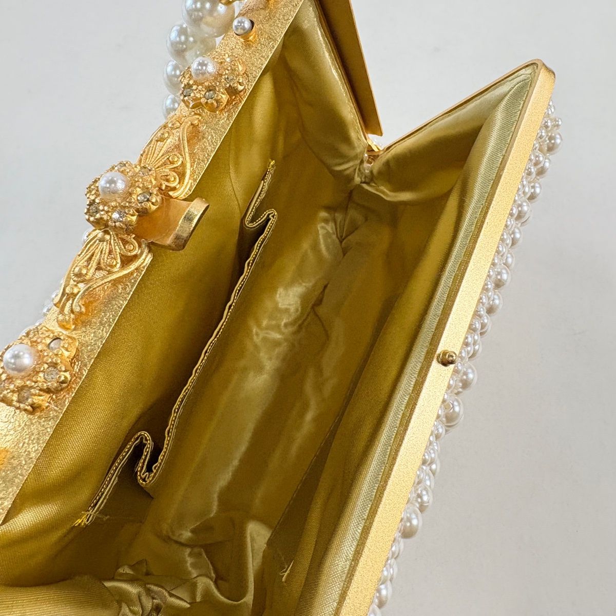  和装バッグ 優品 パール調バッグ フォーマル 白 ビーズ 和装小物 和装用バッグ 着物 浴衣