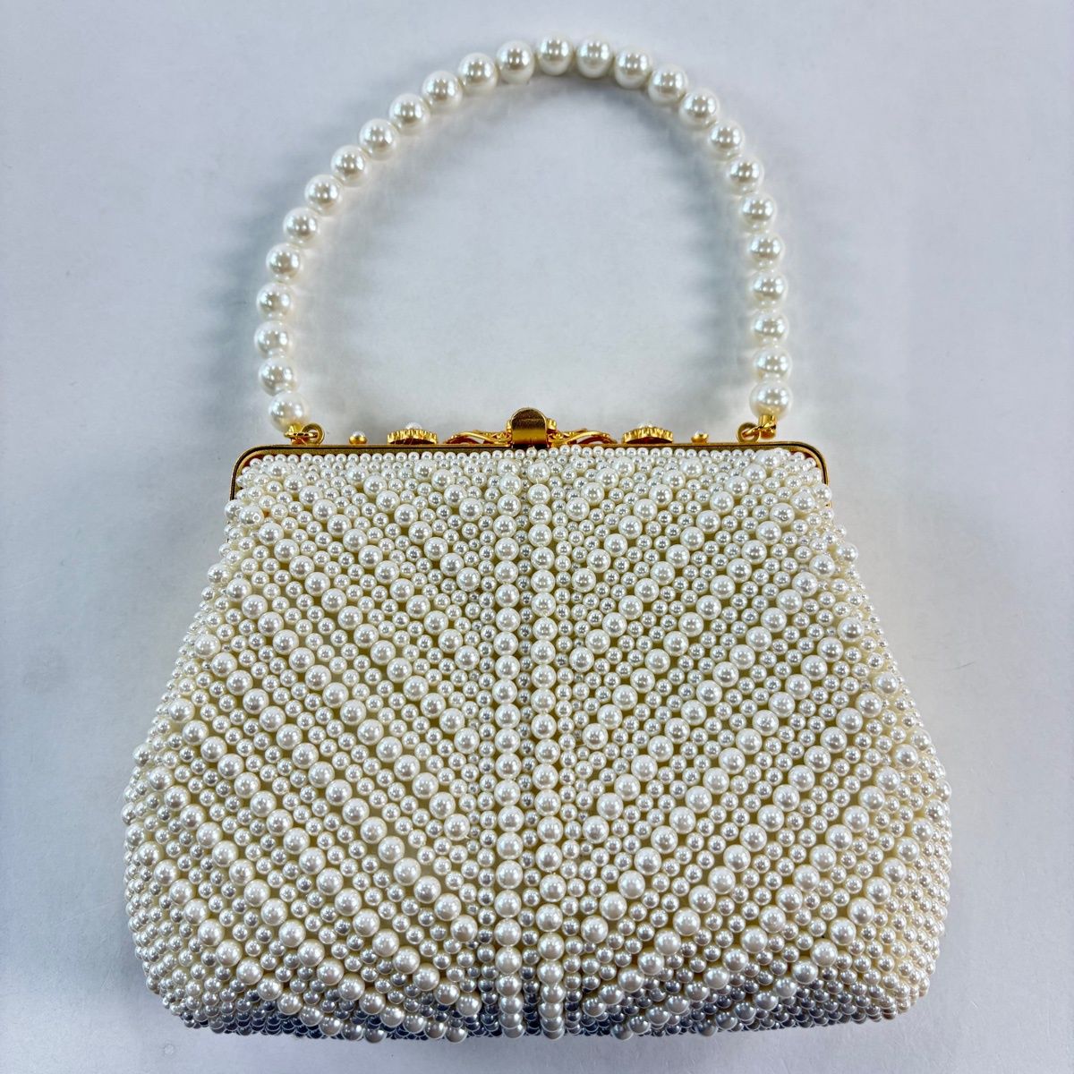 和装バッグ 優品 パール調バッグ フォーマル 白 ビーズ 和装小物