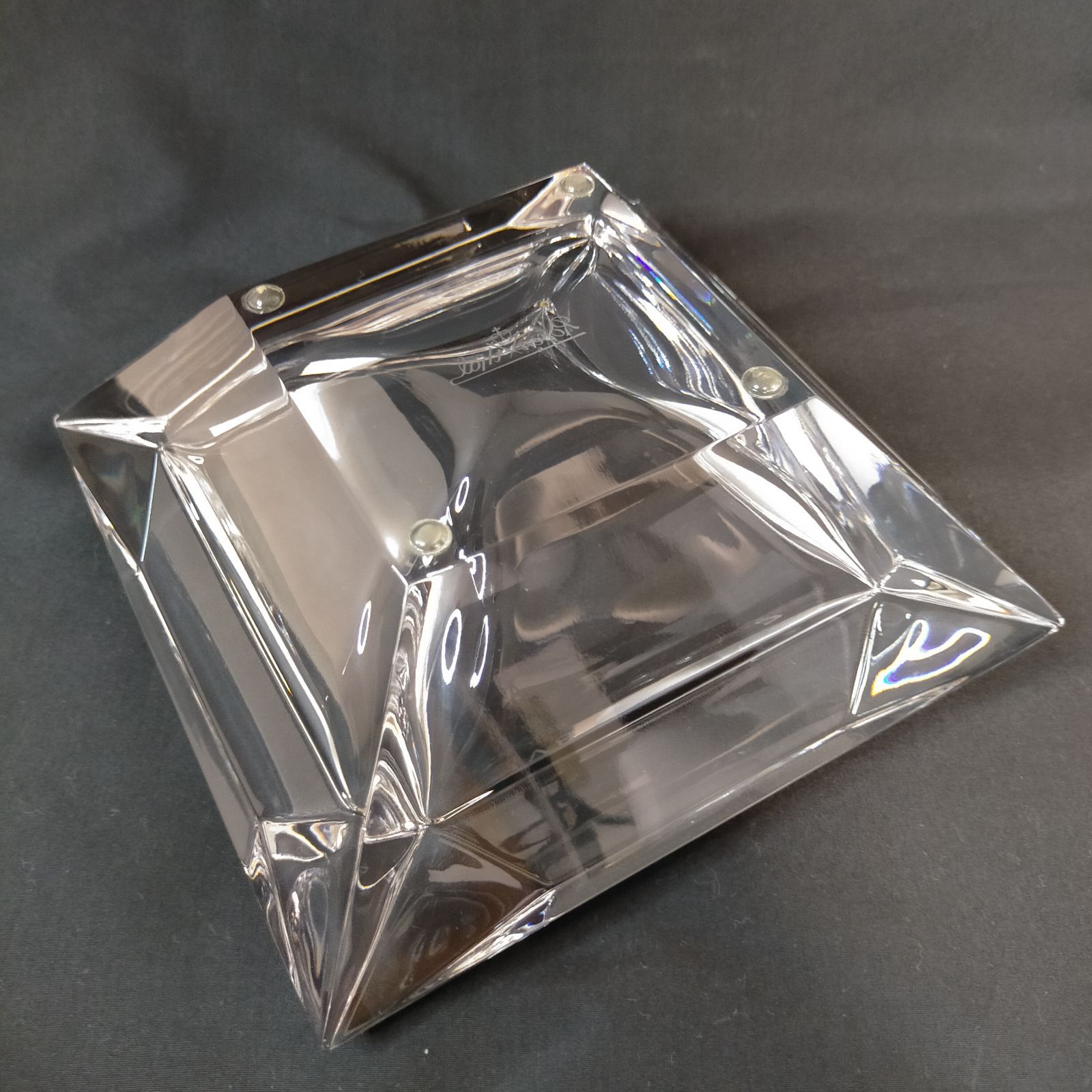 【極美品】BVLGARI×ロゼンタール クリスタル 灰皿 箱付き 置物 陶器 希少【極大2.48kg】17.5cm ブルガリ×ローゼンタール クリスタル