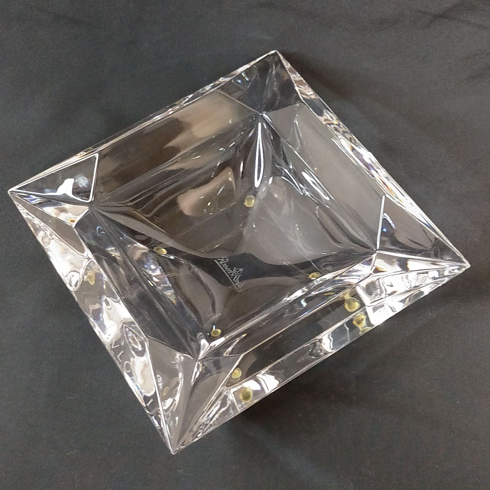 ブルガリ☆クリスタル灰皿 希少【極大2.48kg】17.5cm ブルガリ×ローゼンタール クリスタル