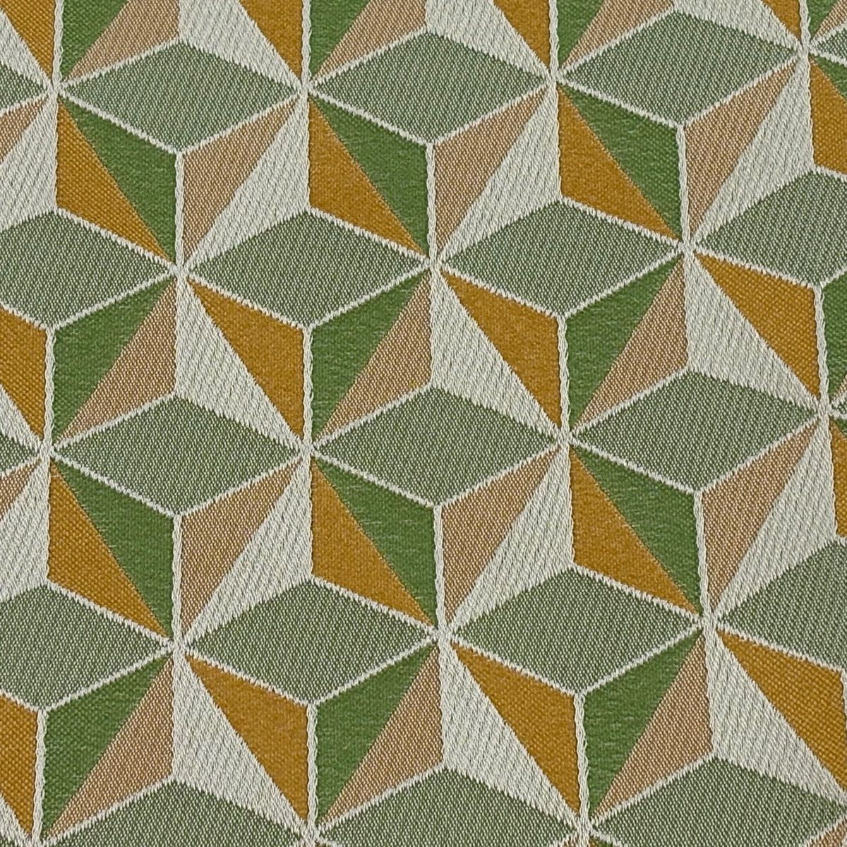 半幅帯 優品 麻の葉 幾何学模様 薄緑 化繊