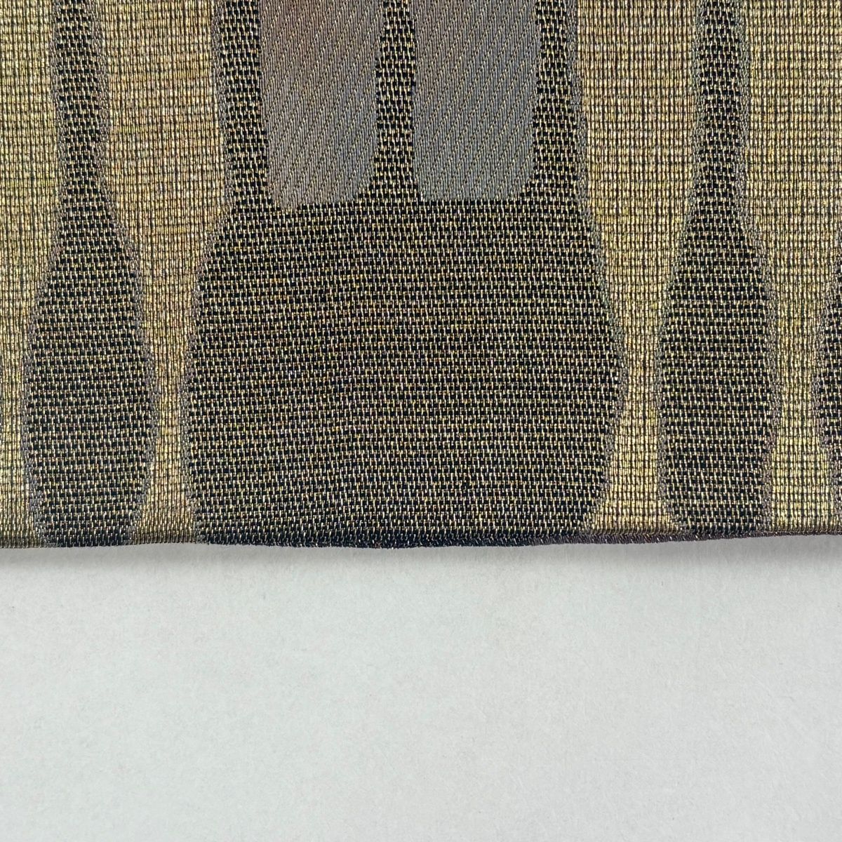  袋帯 名品 手先四通り 幾何学模様 蝶 金糸 金茶 お太鼓柄 正絹 袋帯 帯