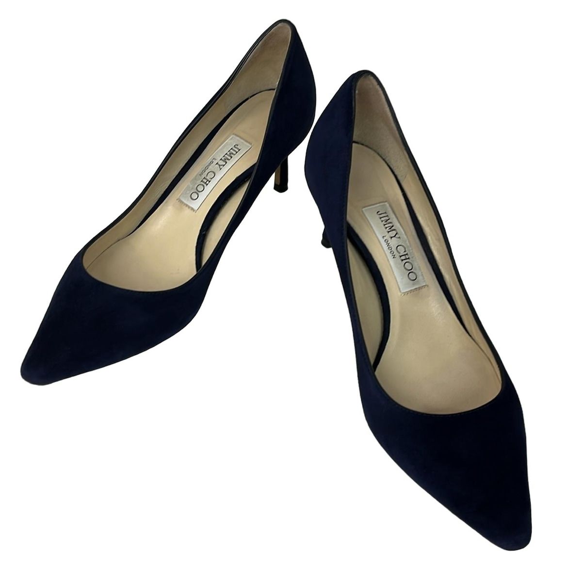 JIMMY CHOO(ジミーチュウ) パンプス 37 1/2 レディース - ネイビー