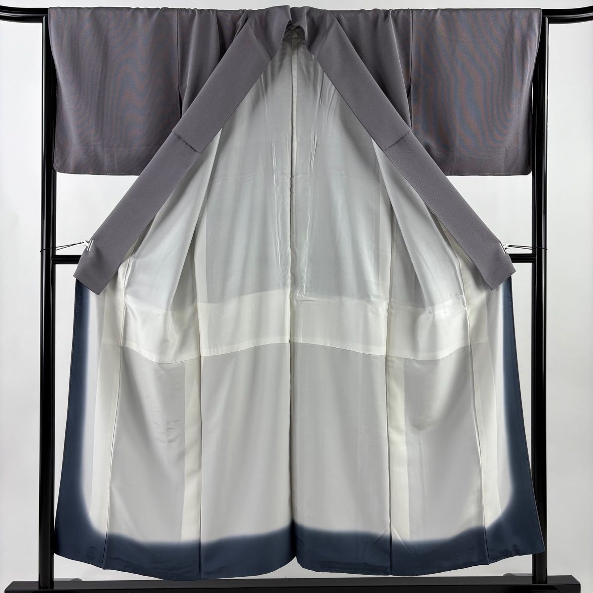  江戸小紋 身丈151 cm 裄丈66 M 袷 万筋 灰紫 正絹 名品 小紋 着物