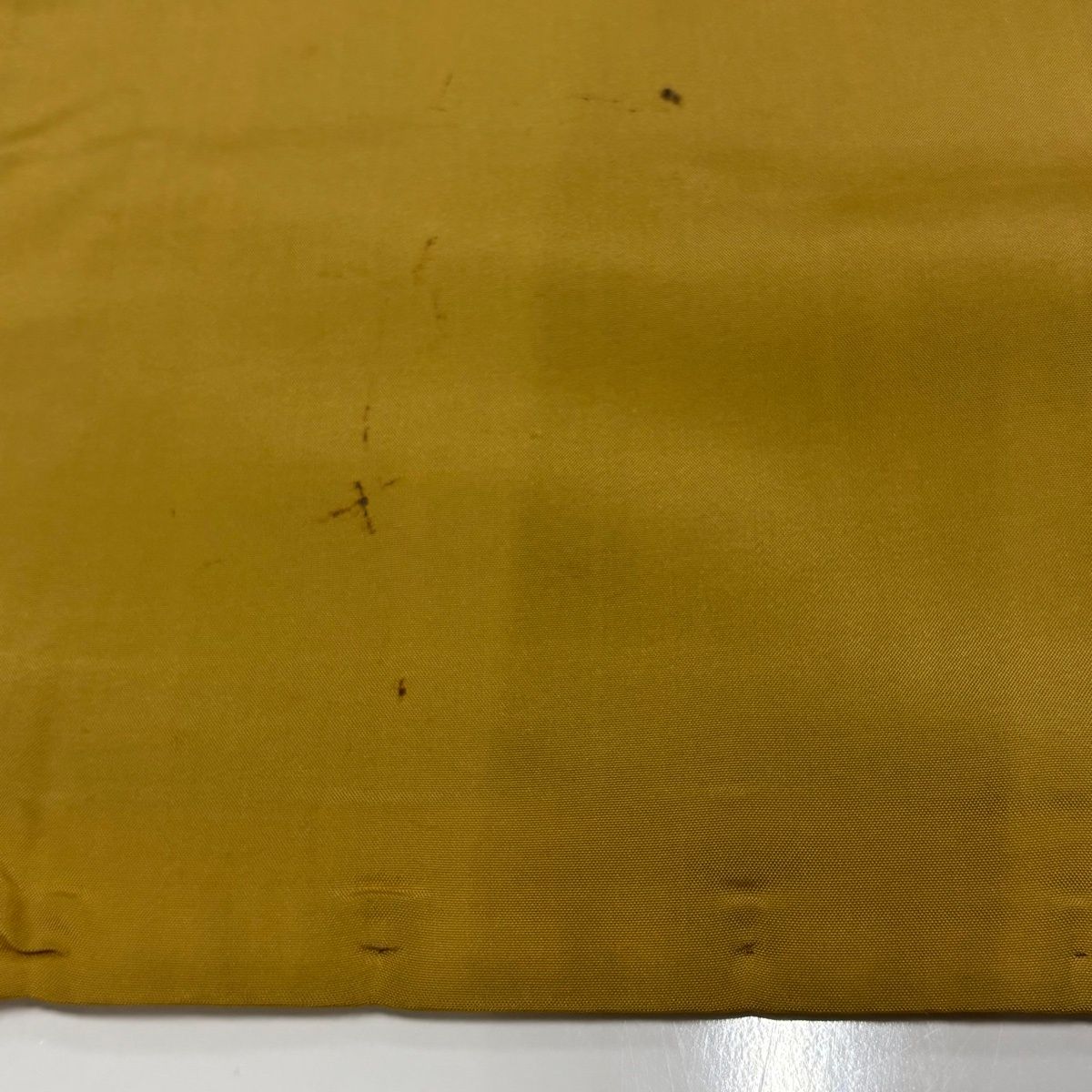  紬 身丈160 cm 裄丈62.5 S 袷 縞 格子 山吹茶色 正絹 名品 紬 着物