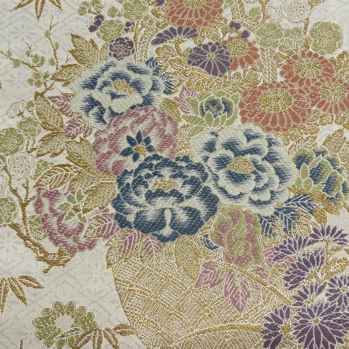 美品】 袋帯 逸品 木村雨山監修 落款 共箱付き 加賀友禅 古田芳彩 花車 